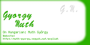 gyorgy muth business card
